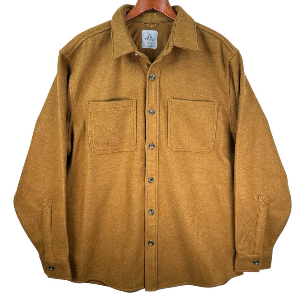 Ascend Shacket Jacket Mens XL Chamois Flannel Button Up Hand Pockets Outdoors